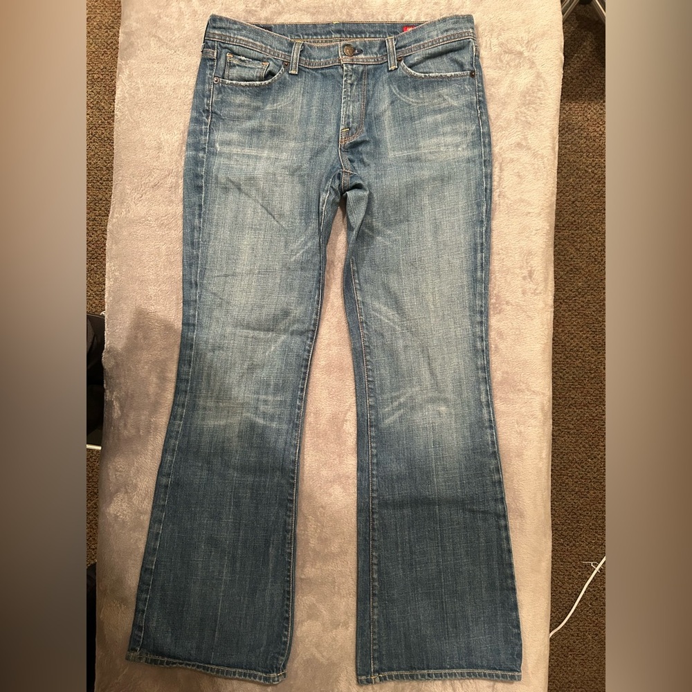 Citizens Of Humanity Ingrid Stretch Jeans Flared Blue Low Waist Womens Sz 31x30 - Picture 1 of 8